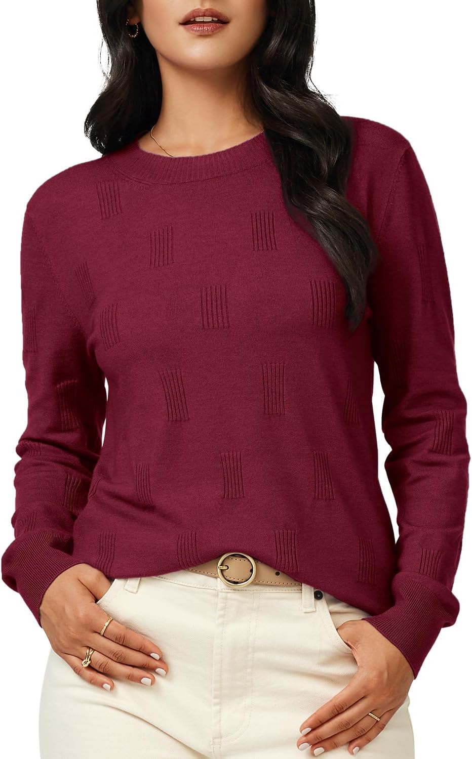 Arach&Cloz Pullover Damen Kurzarm/Langarm Elegant Herbst Winter Strickpullover Rundhals Pulli Sweats