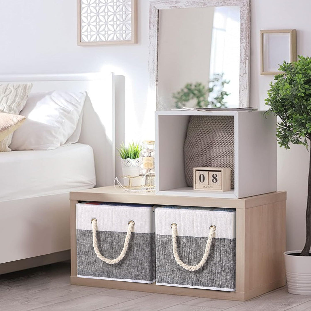 Yawinhe Aufbewahrungsbox, Faltbare Aufbewahrungsboxen ohne Deckel, Waschbare, Offene Stoffbox, für S