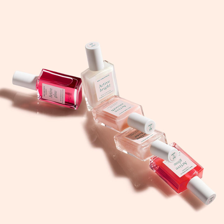 MANUCURIST Nagellack Set mit 5 Nagellacken Rainbow Active - 5 Nagelpflege: Raspberry, Shine, Smooth,