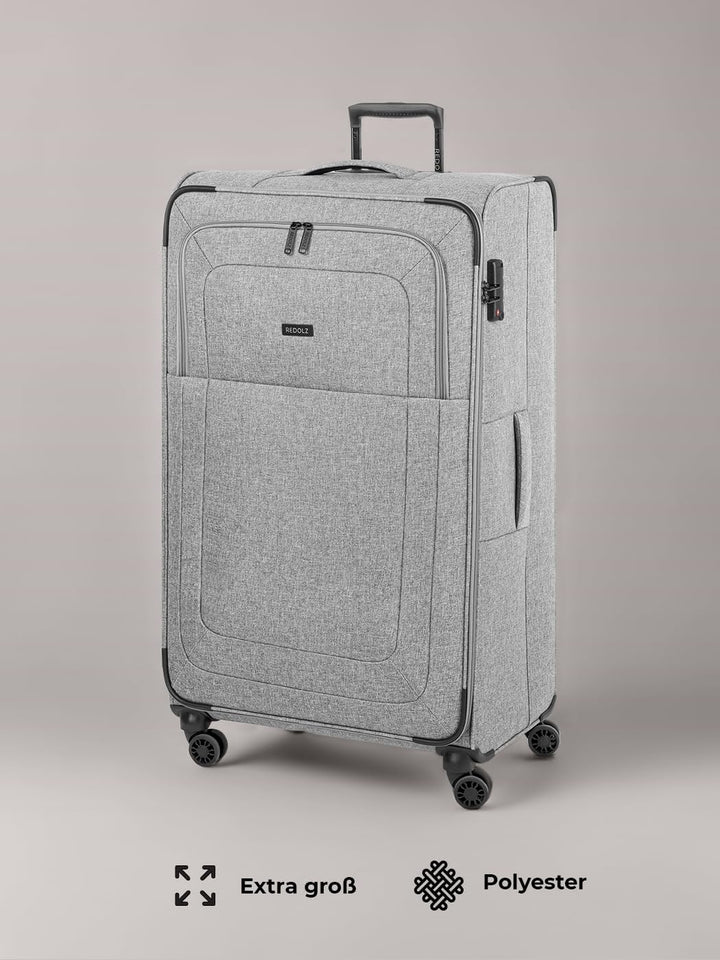 REDOLZ grosser Weichschalen Koffer für Damen & Herren | Leichter Trolley 77 cm mit 4 Doppelrollen &