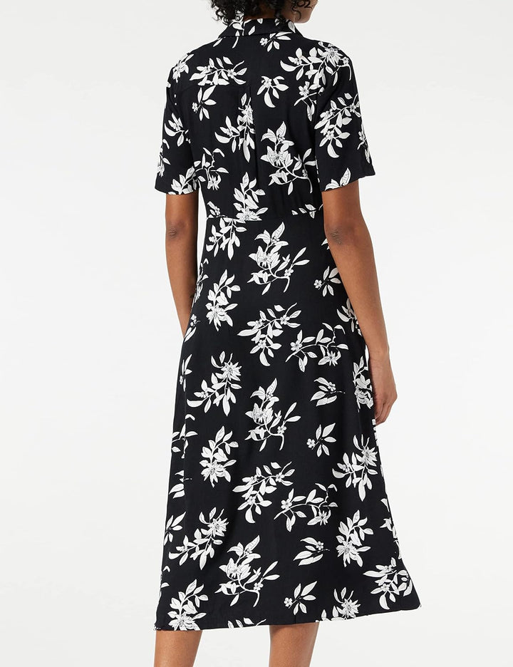 FIND Damen An6972 freizeitkleid damen, Schwarz (Black/White), 40 (Herstellergrösse: Large)
