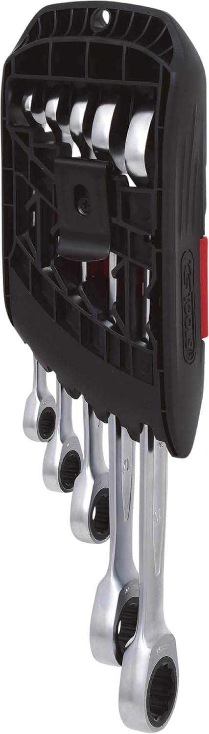 KS Tools 503.4255 GEARplus® Ratschenringmaulschlüssel-Satz, abgewinkelt, 5-tlg. 8-19mm