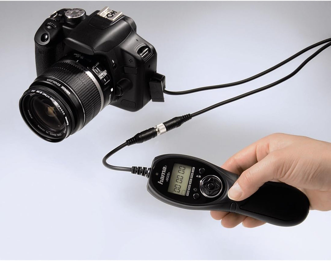 Hama Timer-Fernauslöser für Kameras mit Remote-Control-Eingang, DCCSystem, Schwarz, Timer