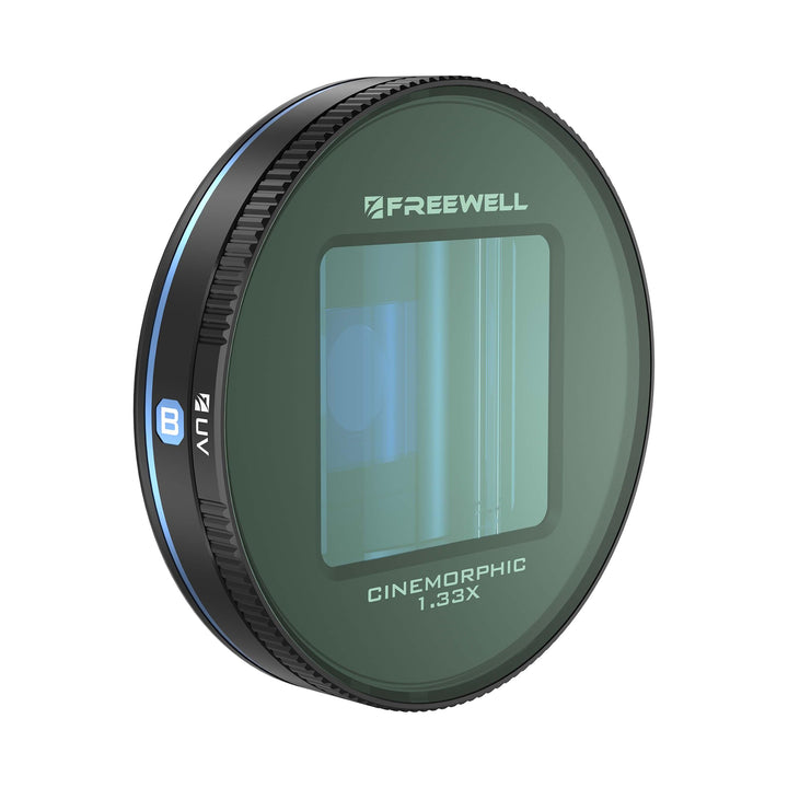 Freewell Anamorphotische Linse 1.33x Blau kompatibel mit Freewell Sherpa Cases für iPhone, Galaxy un