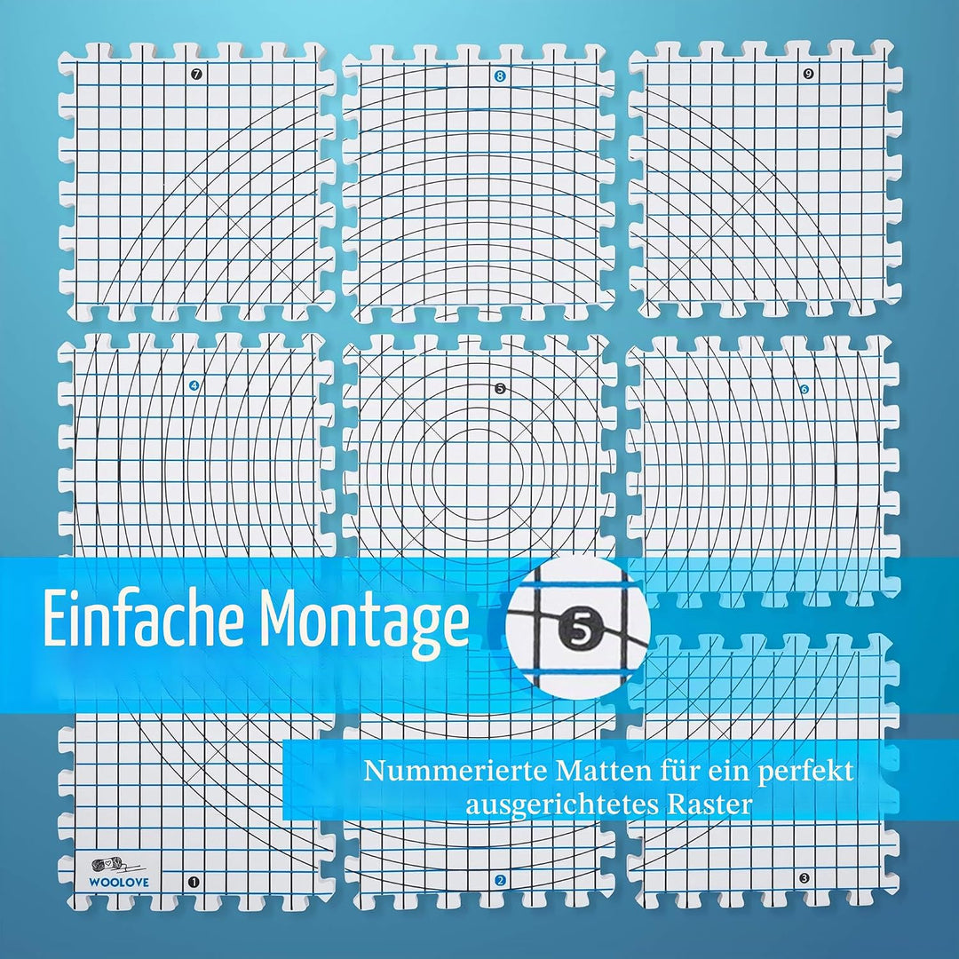 Spannmatten mit Raster, Matten zum Spannen für Handarbeiten Stricken Häkeln Spitze – Spannunterlagen