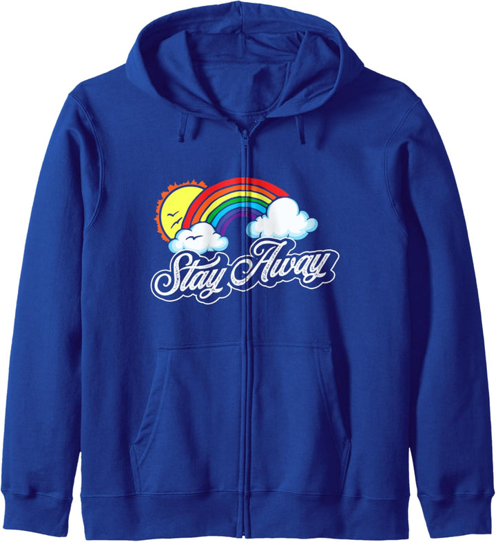Stay Away - Funny Fluffy Clouds & Rainbow Introvert Graphic Kapuzenjacke