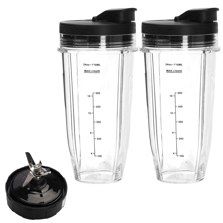 Mixer Ersatzteile für Ninja,2 Stück Blender Becher mit Herausnehmbarem Deckel,7 Flossen-Extraktor-Kl