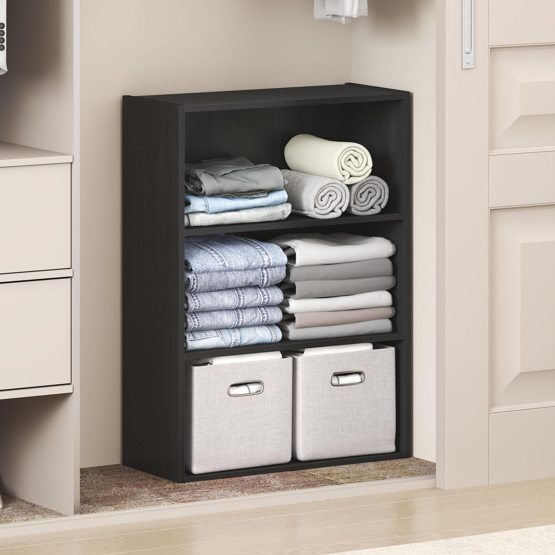 Furinno Reed Kleiderschrank-Organizer und Aufbewahrungssystem, 3-stufiger Organizer, offene Regalauf