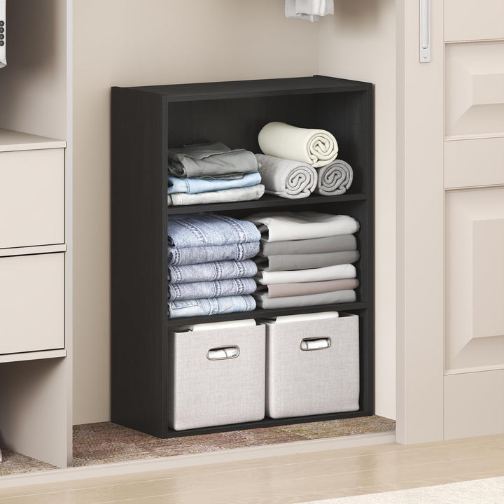 Furinno Reed Kleiderschrank-Organizer und Aufbewahrungssystem, 3-stufiger Organizer, offene Regalauf