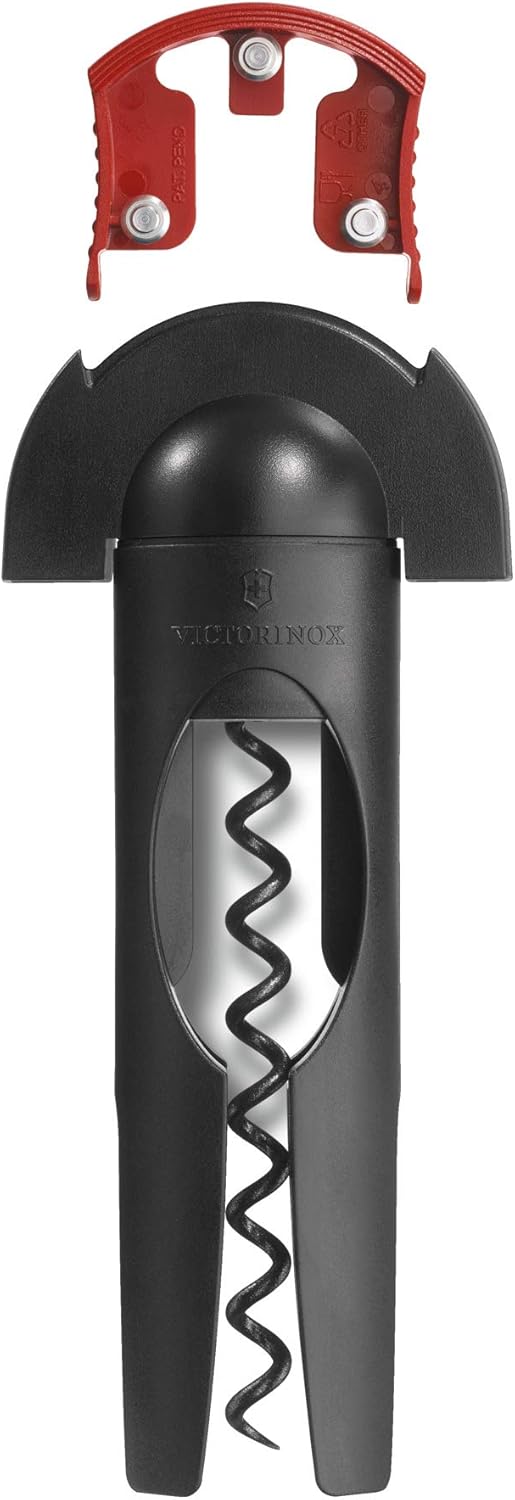 Victorinox Korkenzieher mit Kapselschneider, Robuster Kunststoffgriff, Swiss Made STANDARD Schwarz,