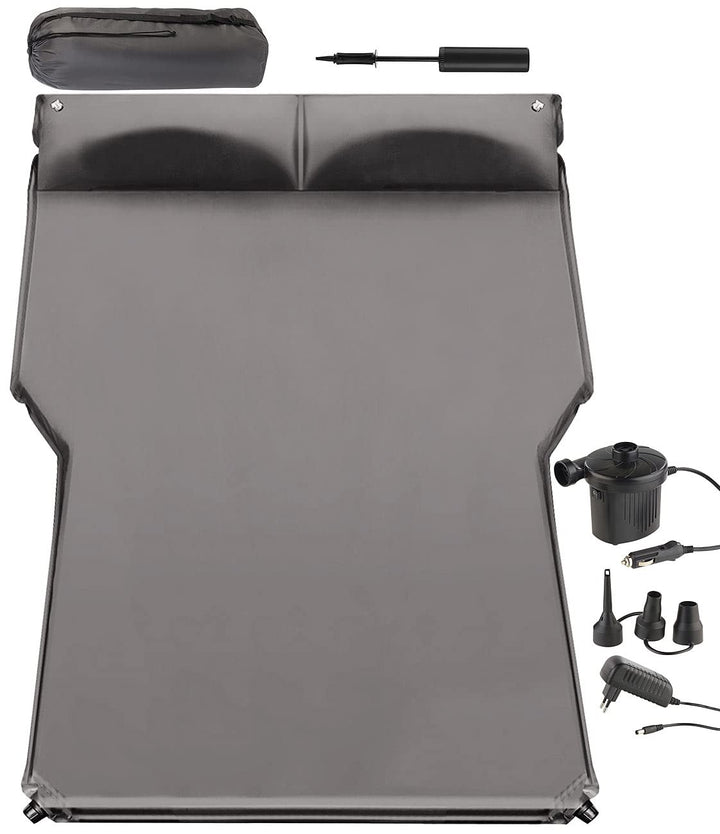 Lescars Autoluftmatratze: Selbstaufblasendes XXL-Autobett mit 12/230-V-Luftpumpe (Matratze, Auto Luf
