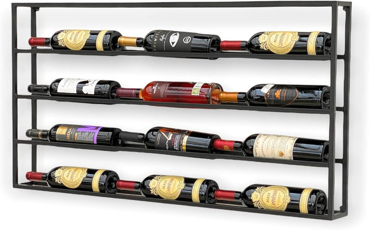 DanDiBo Weinregal Metall Wand 100 cm Schwarz Flaschenregal 96239 Flaschenhalter Wandmontage Modern W