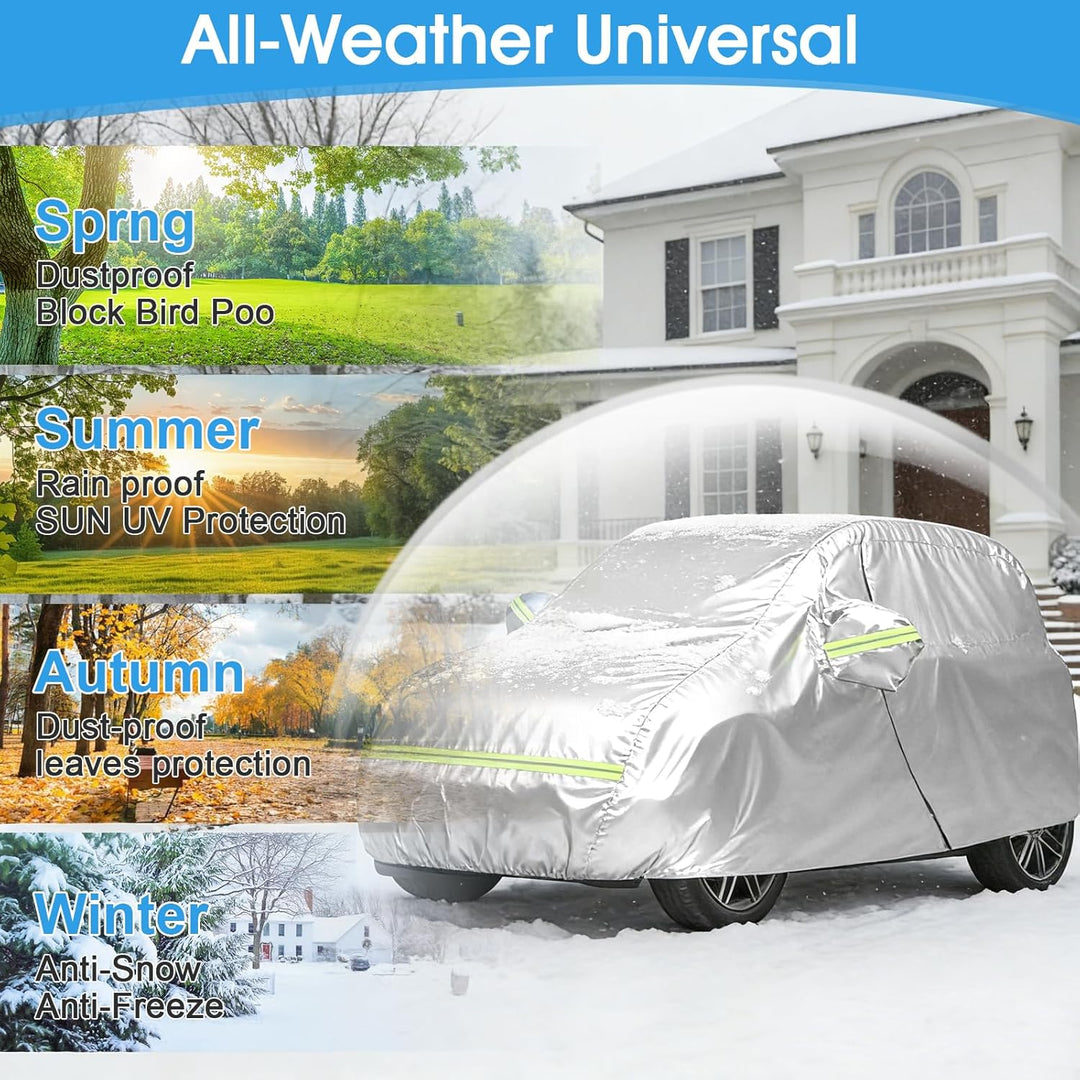 Autoabdeckung für Smart Fortwo W451 W453 2016-2024, wasserdichte Winter Atmungsaktiv Vollgarage Auto