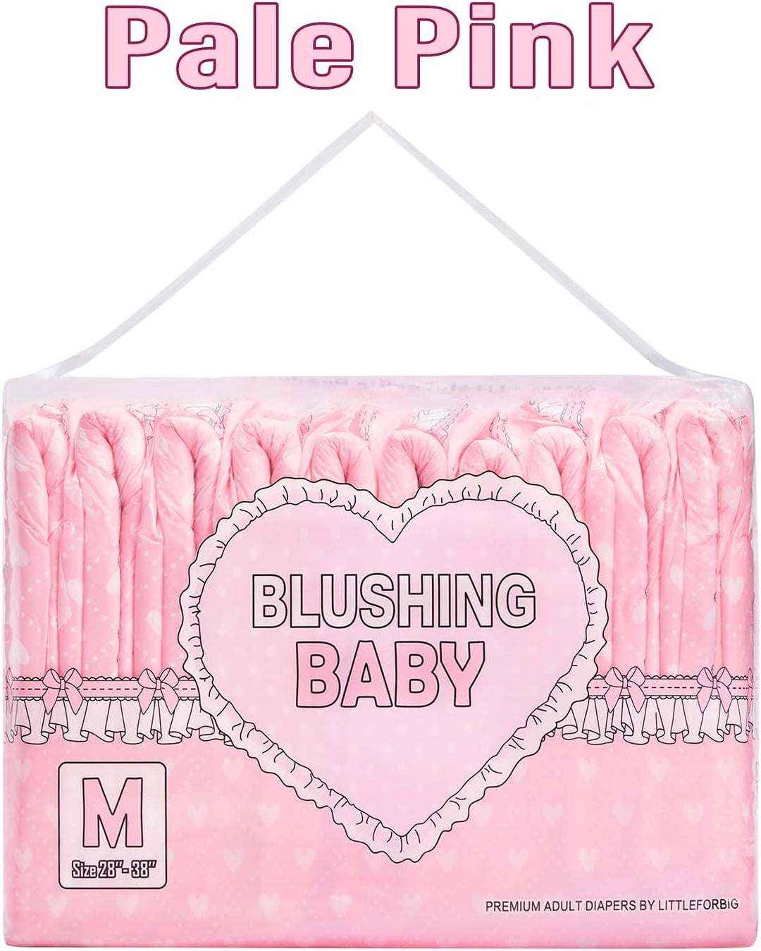 LittleForBig Erwachsenen Gedruckten Windeln 10 Stück - Blushing Baby Hellrosa(Medium 71-96 CM) Hellr