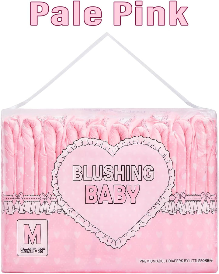 LittleForBig Erwachsenen Gedruckten Windeln 10 Stück - Blushing Baby Hellrosa(Medium 71-96 CM) Hellr