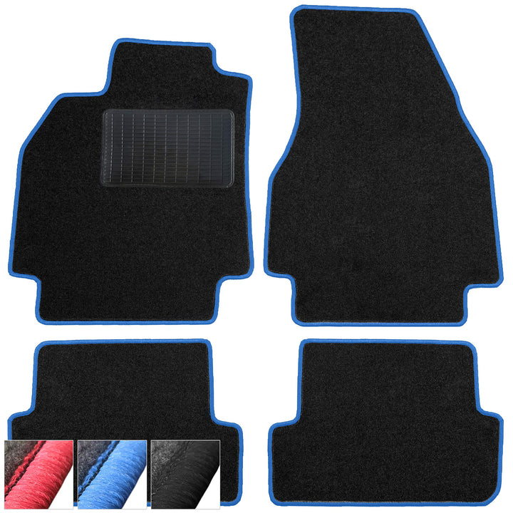 moto-MOLTICO Fussmatten Auto Velours Autoteppiche Schwarz Automatten Set 4-teilig passend für Renaul