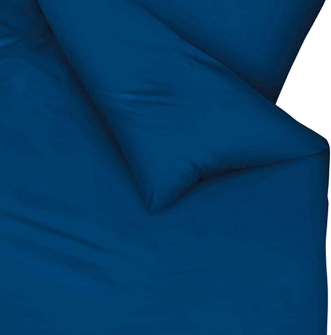 Kaeppel Mako-Satin-Bettwäsche unifarben, 2tlg. mit Reissverschluss Marine, 80X80/155X220 cm Marine 8