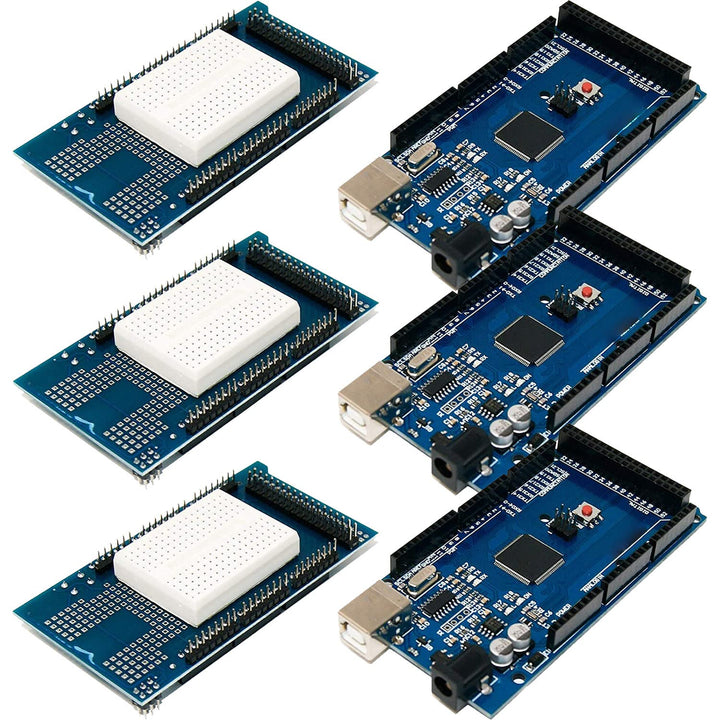 AZDelivery 3 x AZ-MEGA2560-Board Bundle mit Prototype Shield kompatibel mit AZ-MEGA2560-Board inklus