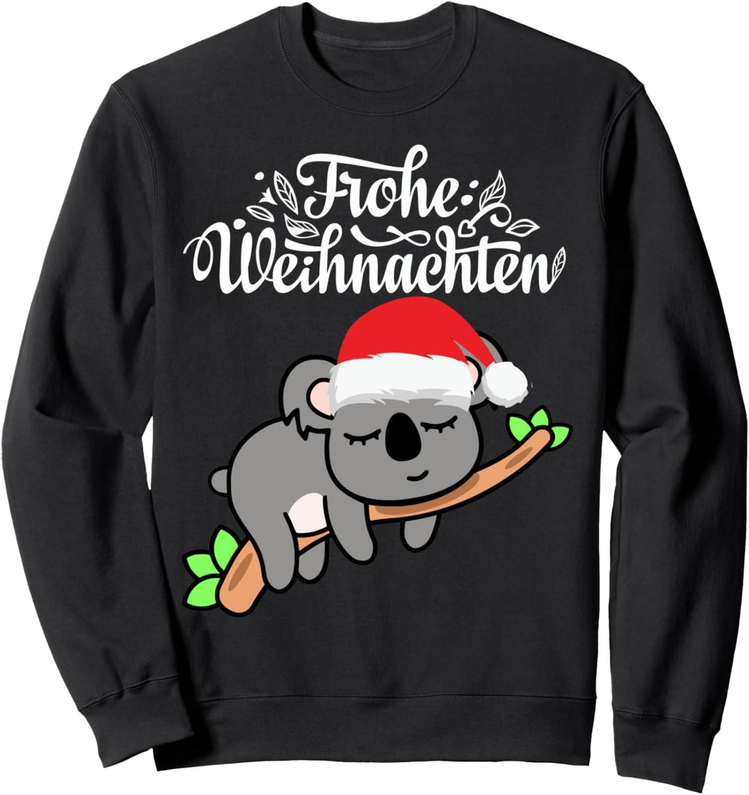 Frohe Weihnachten Koala Santa Hut Lustiges faules Koala Sweatshirt
