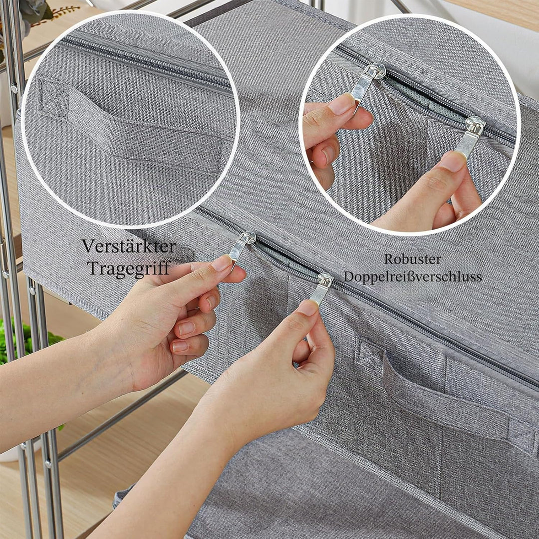 Unterbett Aufbewahrungsboxen, Schubladen Organizer Box mit Deckel, Faltbare Tasche für Bettlaken mit