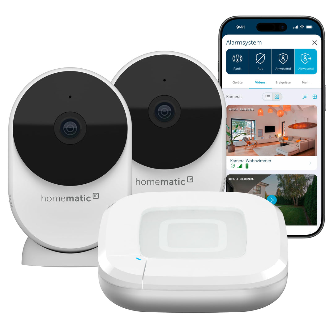 Homematic IP Access Point 2 + 2X Innenkamera – Basic, Smart Home, Bewegungs- und Geräuscherkennung m