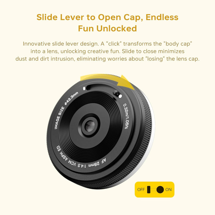 VILTROX 28mm f/4.5 F4.5 Pancake Objektiv für Sony E, Autofokus-Chips Vollformat-Weitwinkel Objektiv