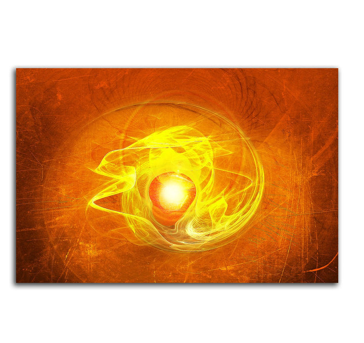 Paul Sinus Art 60x80cm Abstrakt032_Leinwandbild orange gelb Abstrakte Kunst - Der Sonnenpfad - Kunst