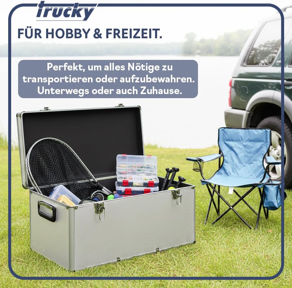 trucky Aluminium 3er Set Silber Boxen Alukiste 3x Alu Box Koffer Kiste Transportbox Werkzeugkiste We