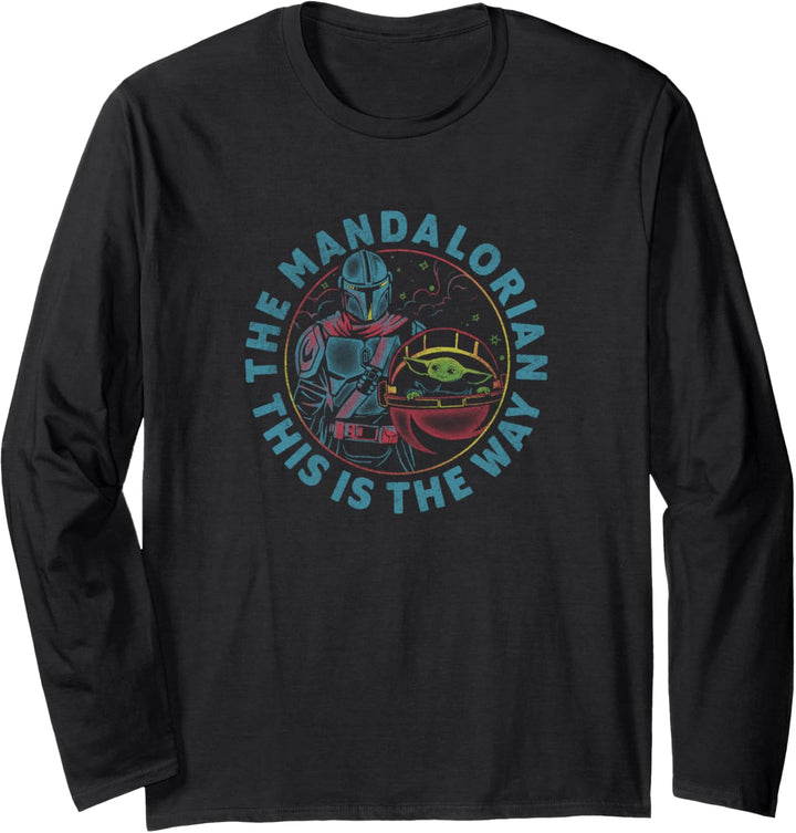 Star Wars The Mandalorian Rainbow Mando Langarmshirt