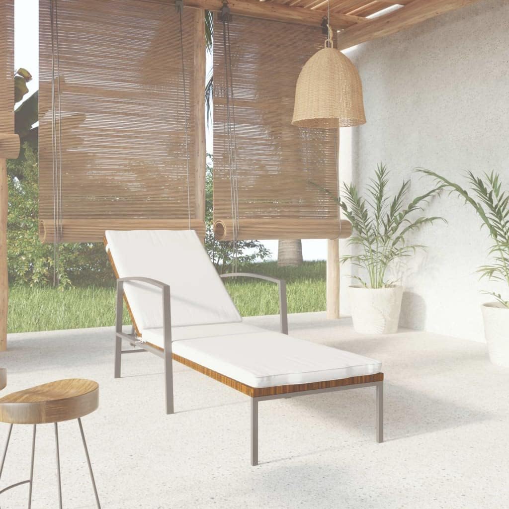 vidaXL Sonnenliege mit Auflage Gartenliege Relaxliege Liegestuhl Strandliege Gartenmöbel Liege Sauna