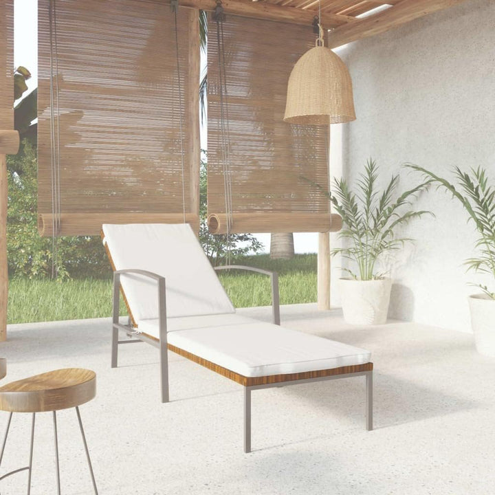 vidaXL Sonnenliege mit Auflage Gartenliege Relaxliege Liegestuhl Strandliege Gartenmöbel Liege Sauna