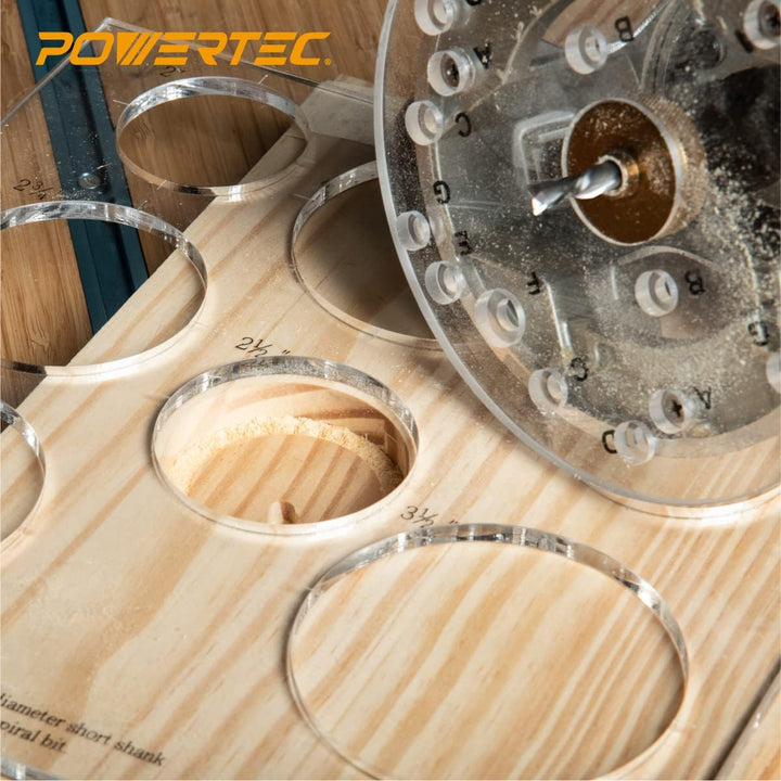 POWERTEC 71622 30,5 x 25,4 cm transparente Acryl-Dekoschablonen, Kreis/Ösen/runde Einlegeschablone f