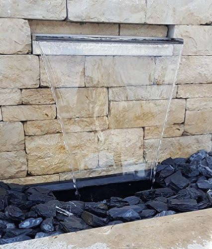 garten-wohnambiente Wasserfall 75 cm incl. LED-Beleuchtung aus Edelstahl matt gebürstet Wasserauslau
