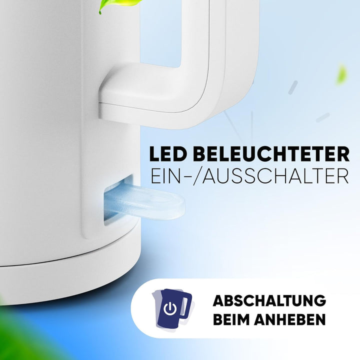 Stillstern Wasserkocher mit Edelstahl Filter [1,7L - 2200W] Wasserkocher mit Präzisionsausguss und A