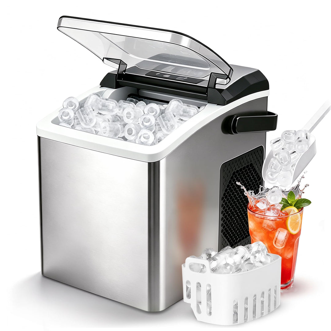 Citybee Eiswürfelmaschine Selbstreinigend 12kg/24h, Eiswürfelmaschine Klein, 9 Eiswürfel in 6 min, E