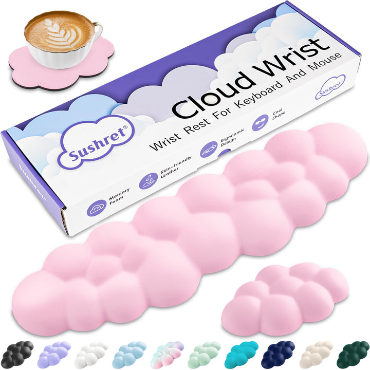 Sushret Wolke Handballenauflage Tastatur, Ergonomisches Wolke Handauflage Tastatur Mit PU Leder Memo