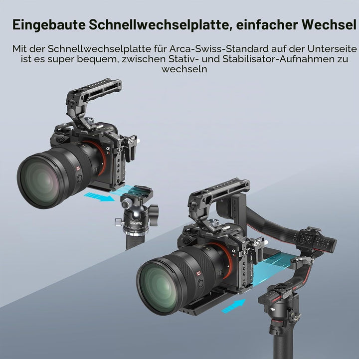 SMALLRIG A7 III / A7R III Kamerakäfig für Sony Alpha 7 III/Alpha 7R III, Aluminiumlegierung mit Schn