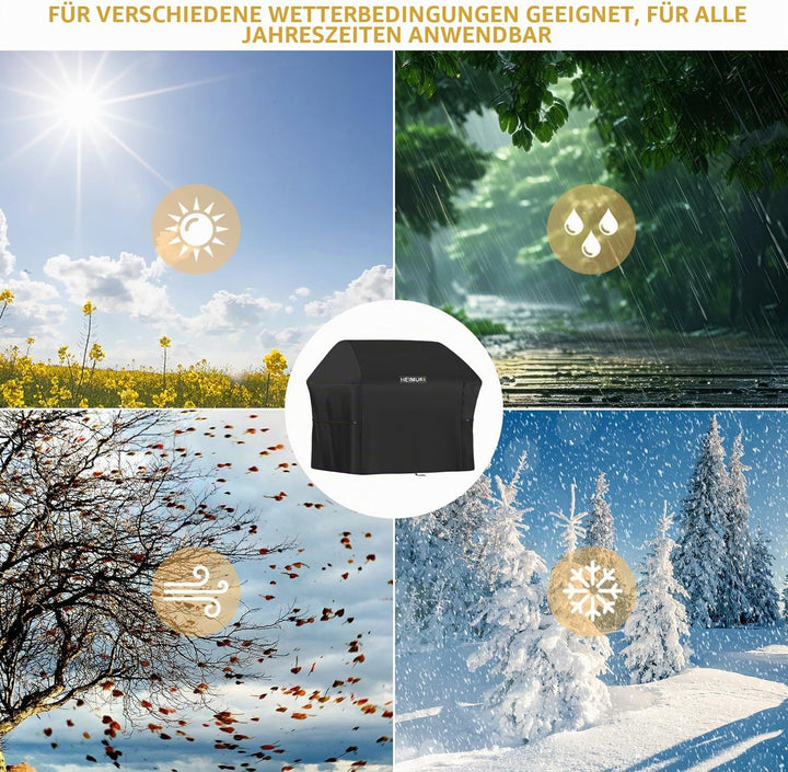 Grillabdeckung Wetterfest 147x64x115cm - 7130 Grill Abdeckhaube für Weber Genesis II Serie, Grillhau