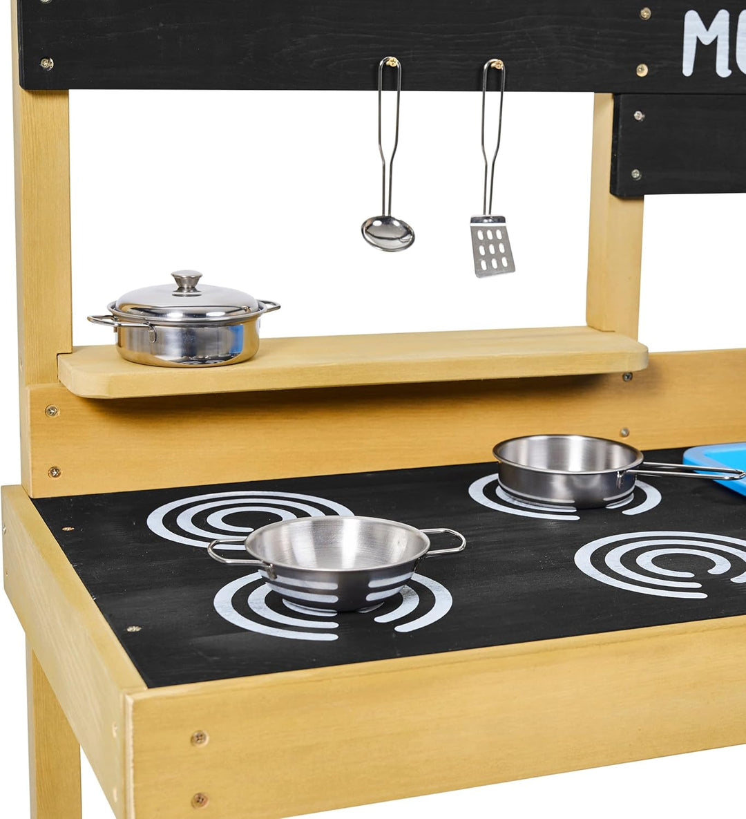 pt, Outdoor Mud Kitchen, Kinder Outdoor-Küche aus Holz für Pretend und Spielen, Schlamm, Wasser, San