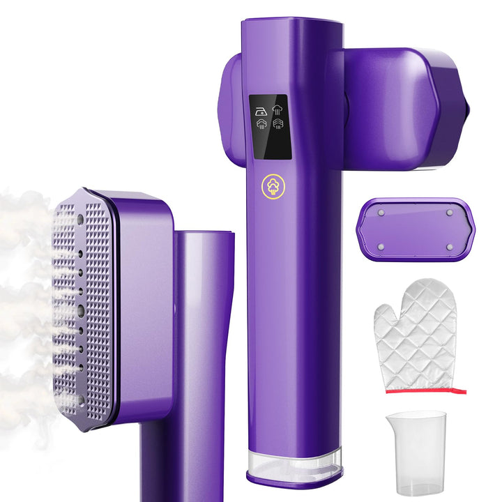 Dampfglätter, Steamer 2-in-1 Hand Bügeleisen für Kleidung Tragbarer Dampfglätter mit LED Display, 4