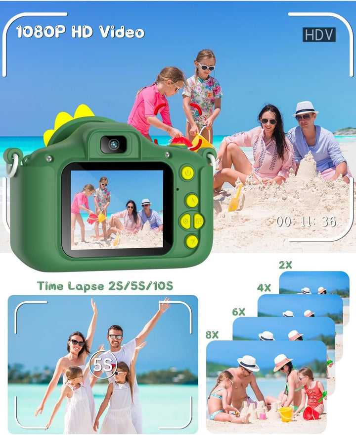 Kinderkamera, Gofunly Kinder Kamera 1080P 2,0-Zoll-Bildschirm Fotoapparat Kinder mit 32GB SD-Karte S