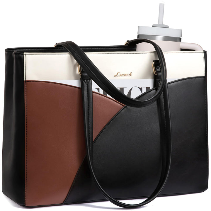 LOVEVOOK Laptoptasche Damen, Handtasche Gross Arbeitstasche Aktentasche | Wasserdicht PU Leder, Eleg