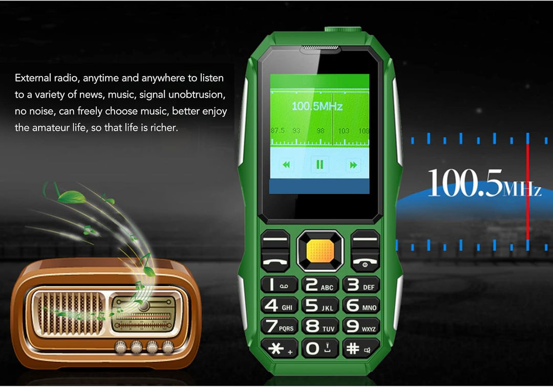 Zunate 2G Entsperrtes, Robustes Telefon, Senioren Handy mit 1,8 Zoll Bildschirm, BT Verbindung, UKW