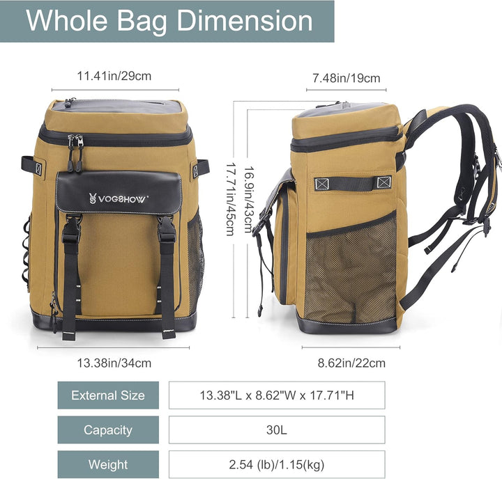 Kühltasche Kühlbox Gross Rucksack Wasserdicht kühlrucksack 30L Picknickrucksack 4 Personen Auslaufsi