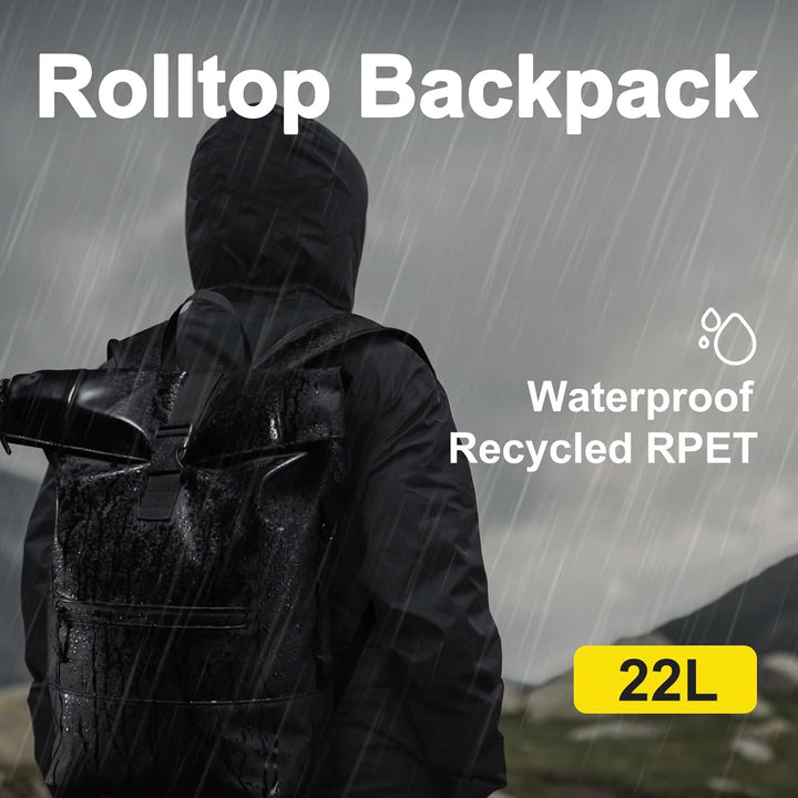 Rolltop Rucksack Herren Damen Wasserdicht Grosse Laptop Rucksack Reiserucksack mit Multifunktionale