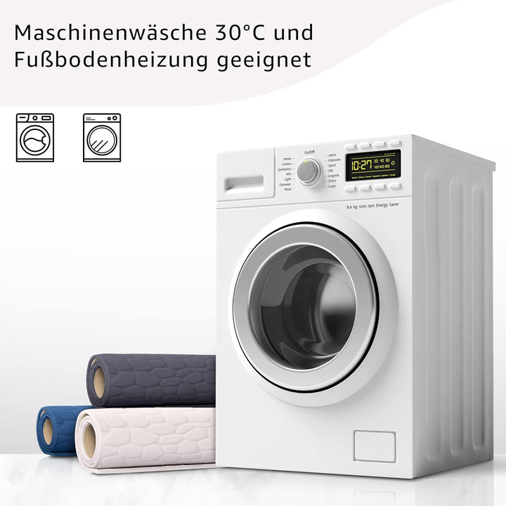 Amago - Mikrofaser Badteppich, Steinoptik 100 prozent PES, 50 x 80 cm - Creme Creme 50 x 80 cm, Crem