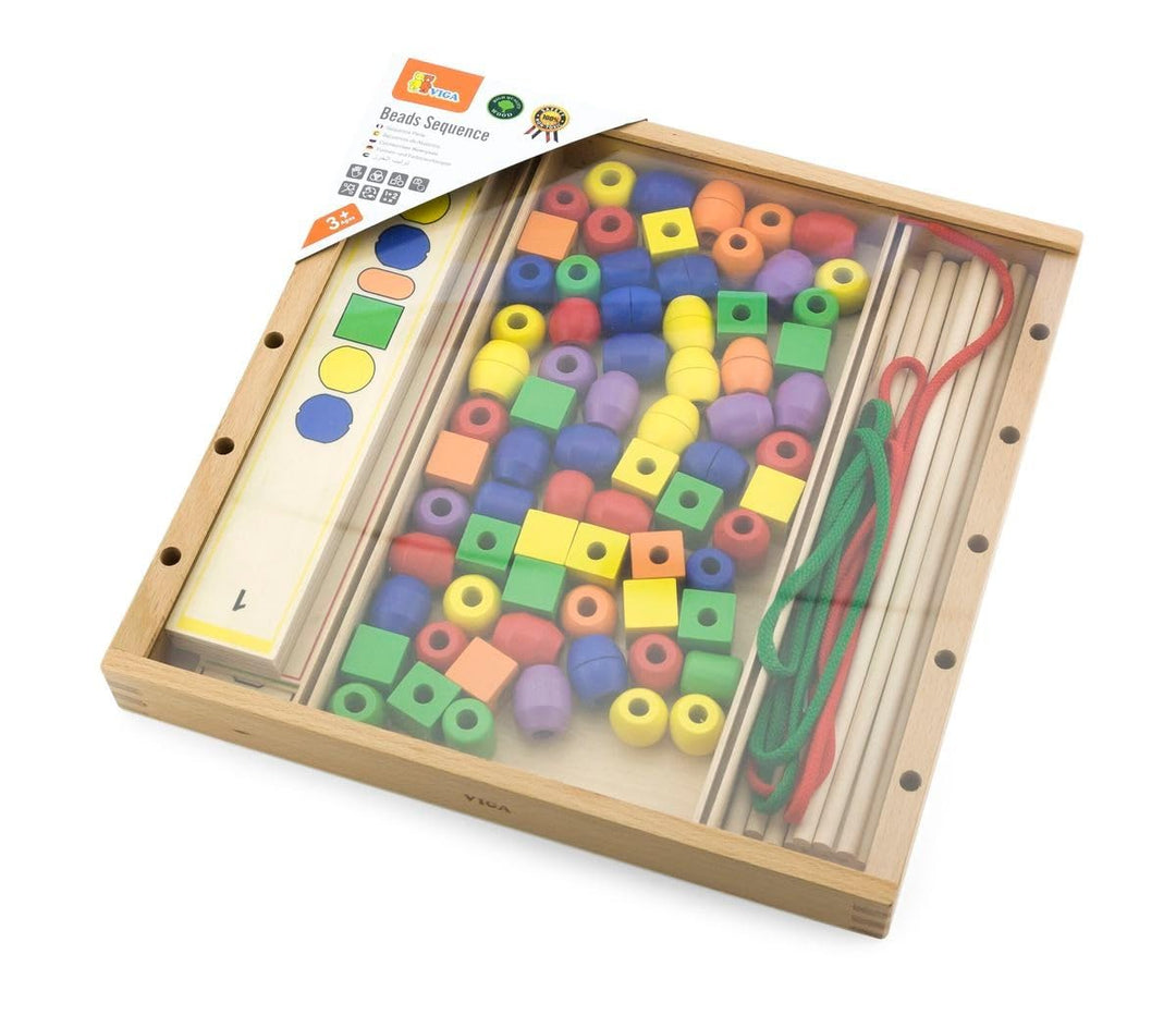 Viga Toys - 56182 - Beads Sequence Formen- und Farben, Formen- und Farben