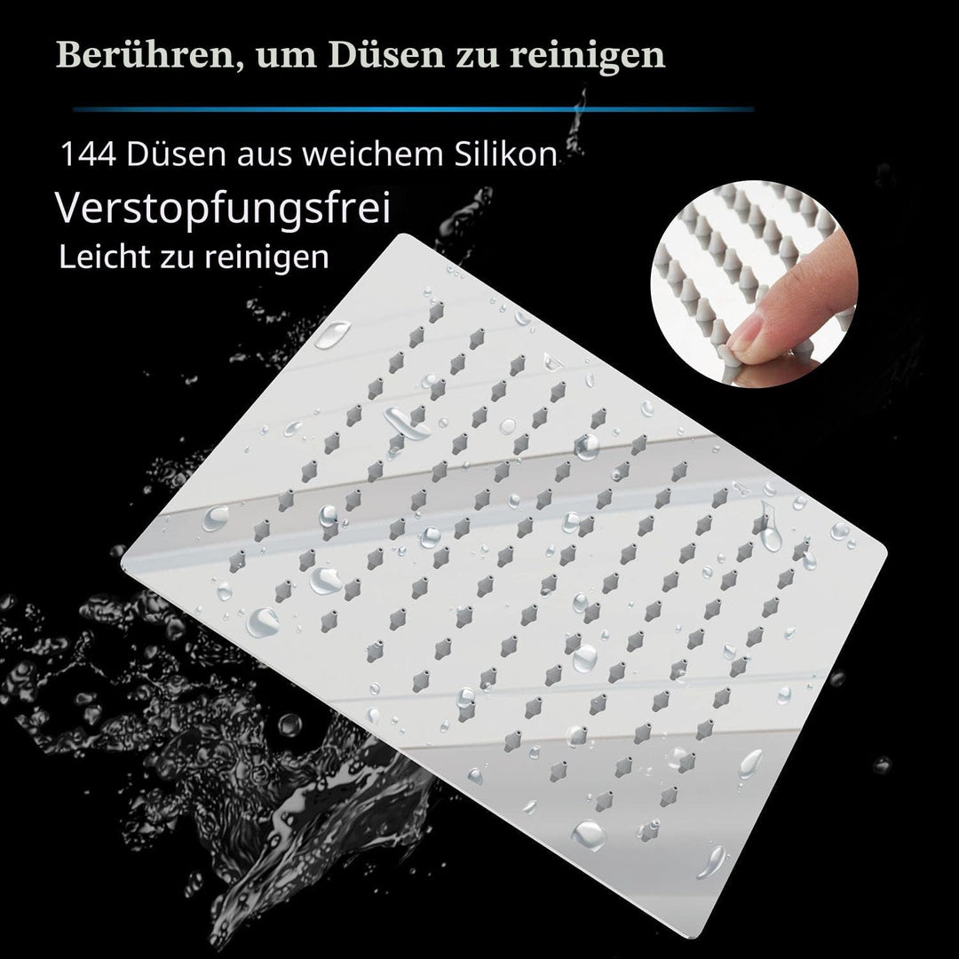 30cm Grosser Regenbrause - Markcco Quadrat Hochdruck Duschkopf aus Edelstahl 304 - komfortables Dusc