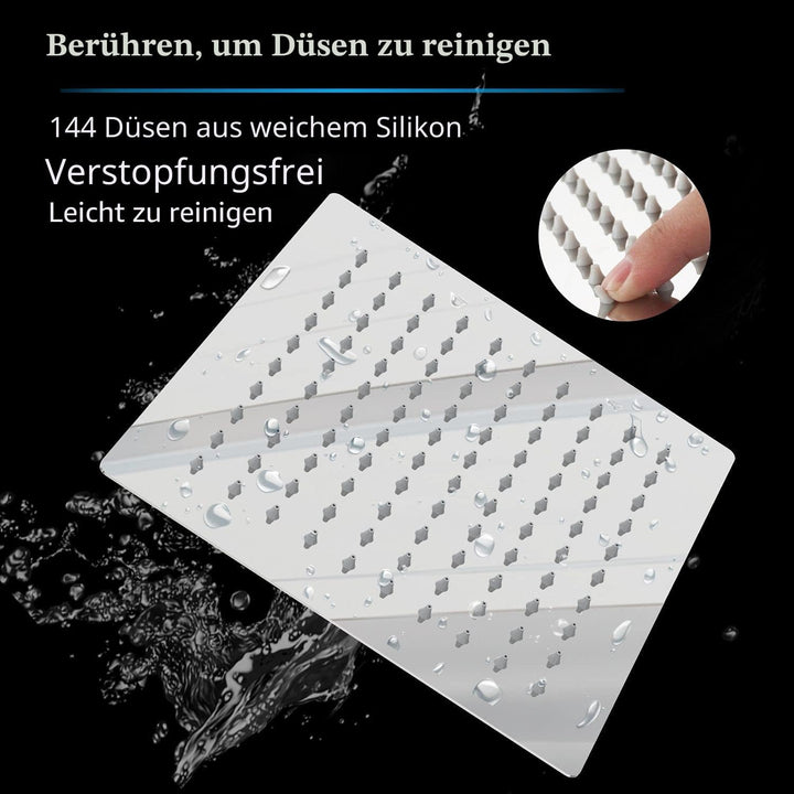 30cm Grosser Regenbrause - Markcco Quadrat Hochdruck Duschkopf aus Edelstahl 304 - komfortables Dusc