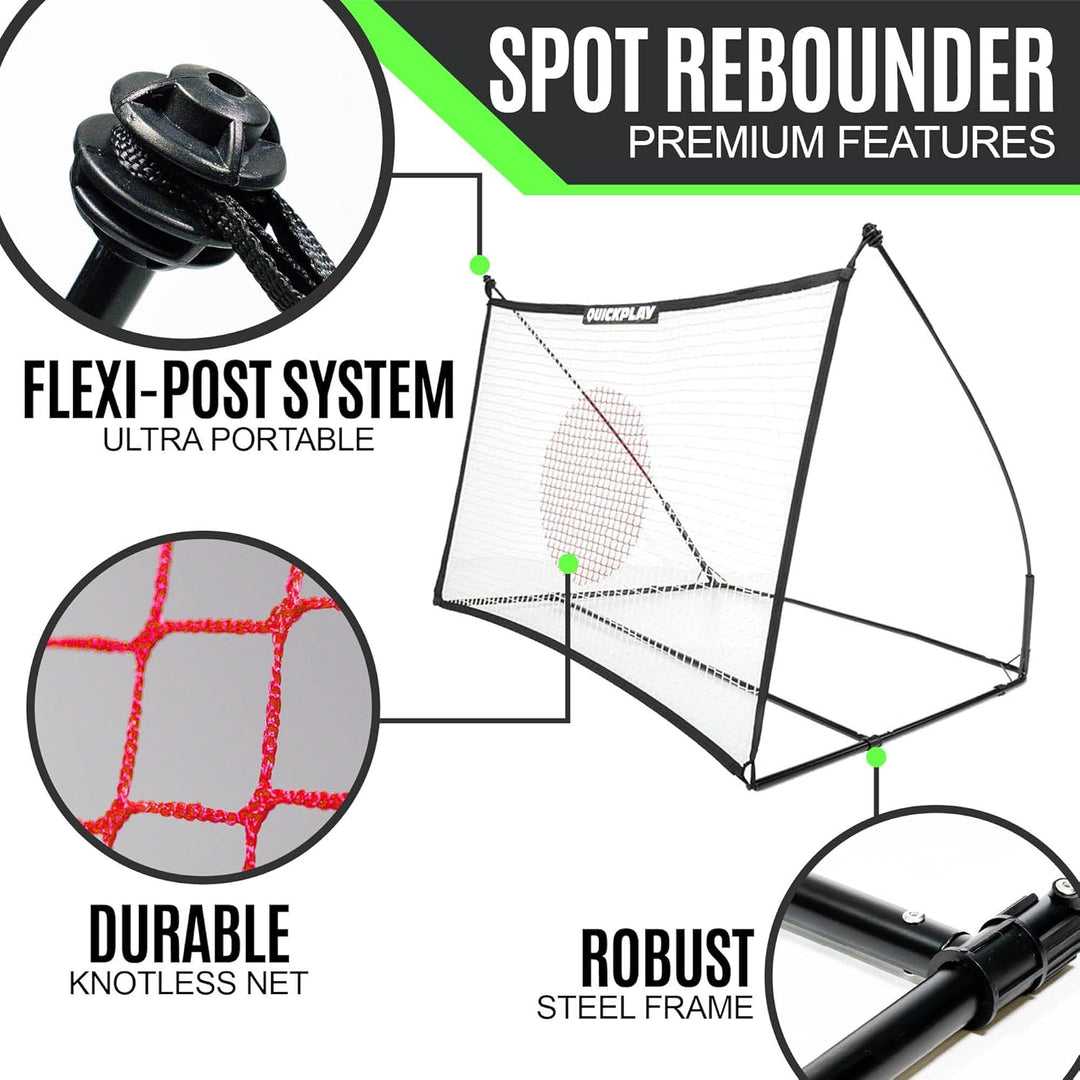 QuickPlay Sport Limited Rebounder Rückprallwand Spot 2.1 x 2.1M ( 7x7f) Schwarz, 2.1 x 2.1M ( 7x7f)